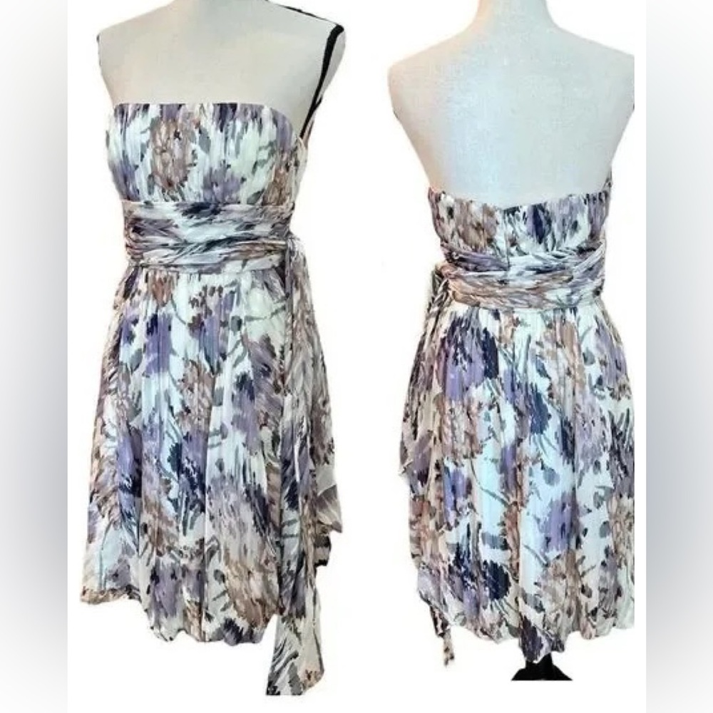BCBGMaxAzria 100% Silk Strapless Tulip Balloon Dress (US 8)